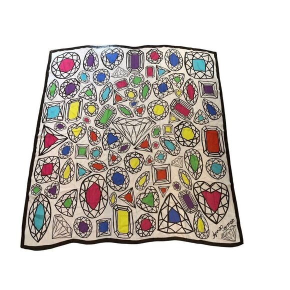 Anna Coroneo Silk Scarf abstract 42” x 42” - Picture 1 of 3